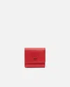 Pinko Portamonete Quadrato In Pelle Saffiano In Rosso-block Color