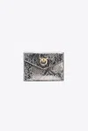 Pinko Portacarte Flat Stampa Pitone  Galleria In Antracite-light Gold