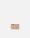 Pinko Zipped Card Holder In Biscotto Zenzero-antique Gold