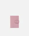 Pinko Porte-passeport En Cuir Saffiano Avec Logo Love Birds In Purple-block Color