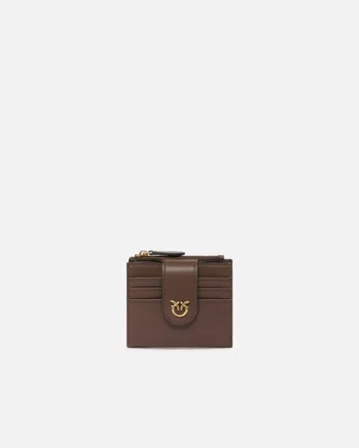 PINKO PORTEFEUILLE À CONTOUR ZIPPÉ EN CUIR NAPPA À CHEVRONS