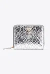 PINKO PINKO GALLERIA SQUARE ZIP-AROUND WALLET IN PUNCHED REPTILE SKIN