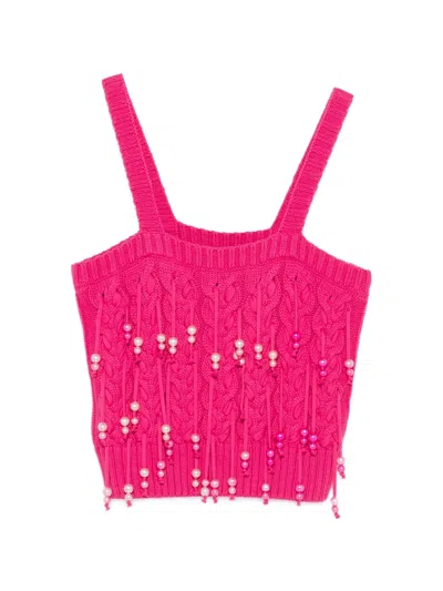 Pinko Potassio Beaded-embellishment Vest In Pink