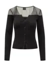 Pinko Sheer-panelled Ribbed Cardigan