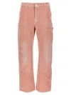 Pinko Praia Worker Denim Trousers In Pink