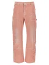 Pinko Praia Worker Denim Trousers In Pink
