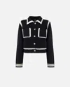 Pinko Sulcis Wool Collared Cardigan Sweater In Multi
