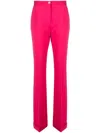 Pinko Pressed-crease High-waist Trousers In Pink