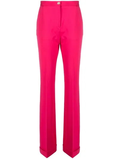 Pinko Pressed-crease High-waist Trousers In Pink