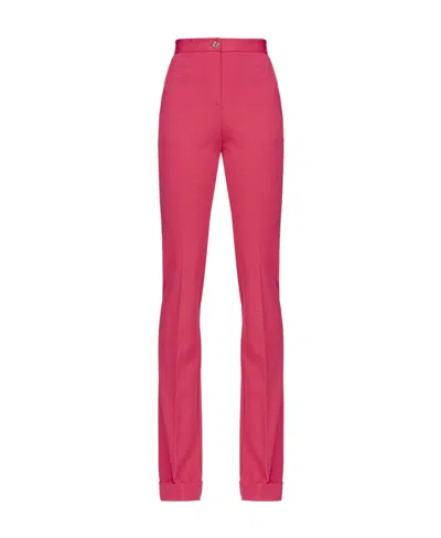 Pinko Pressed-crease High-waist Trousers In Pink