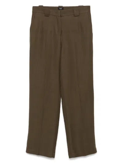 Pinko Pressed-crease Trousers In Brown