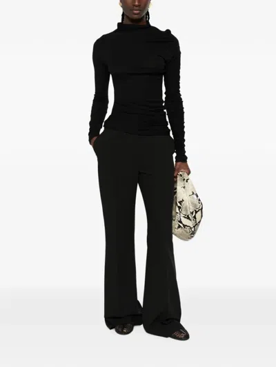 Pinko Pressed-crease Flared Trousers In Black