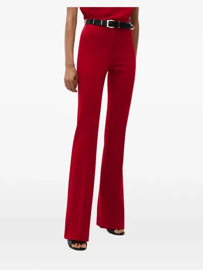 Pinko Pressed-crease Flared Trousers In Red