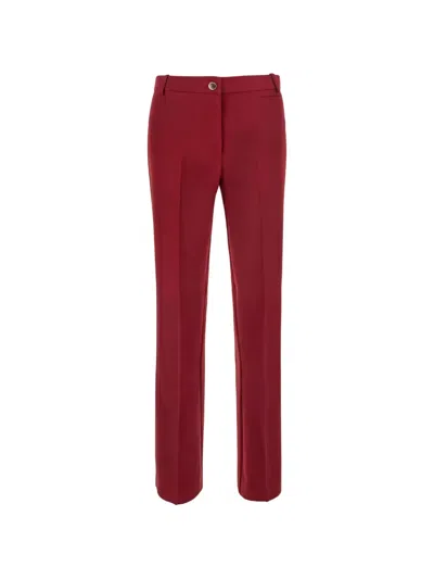 Pinko Pressed-crease Straight-leg Trousers In Red