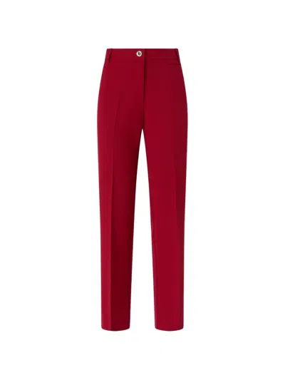 Pinko Tailored High Waisted Pants Silk Nylon In Red