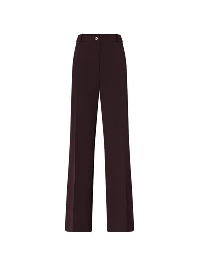 Pinko Pressed-crease Wide-leg Trousers In Brown
