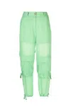 Pinko High-waisted Cargo Trousers In Green