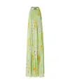 Pinko Robe Longue Plissée À Imprimé Floral In Green
