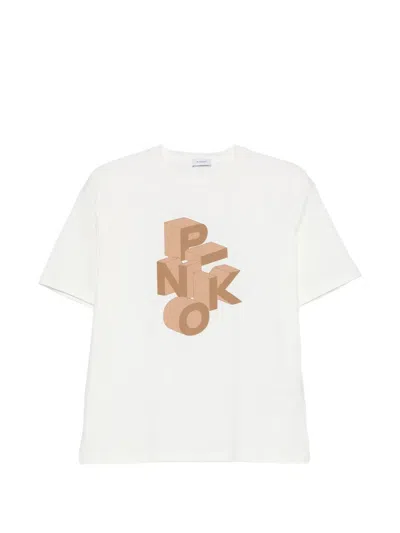 Pinko Kids' Print T-shirt In White