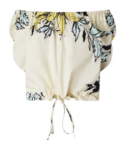 Pinko Printed Blouse In Multicolour - Yellow/pale Blue