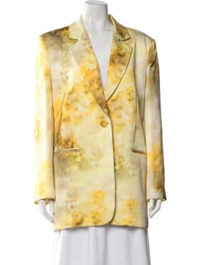 Pre-owned Pinko Printed Coat In Yellow
