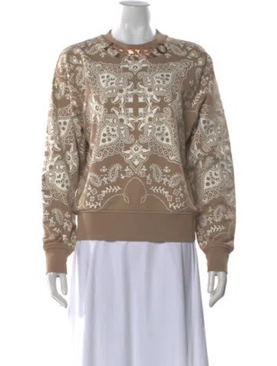 Pre-owned Pinko Printed Crew Neck Sweater In Neutral