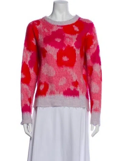 Pre-owned Pinko Printed Crew Neck Sweater In Pink