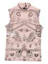 Pinko Printed High-neck Top In Pink