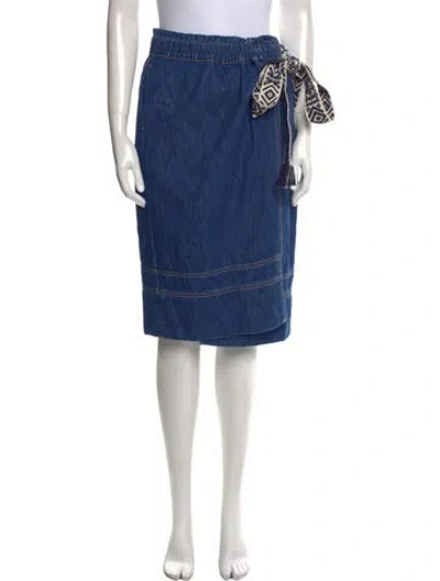 Pre-owned Pinko Printed Knee-length Skirt W/ Tags In Blue