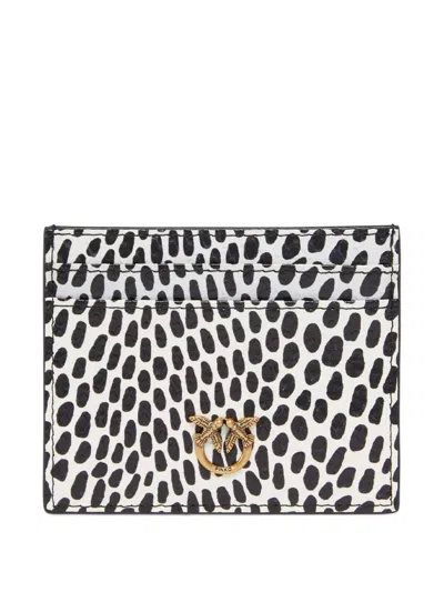Pinko Printed Leather Wallet In Black