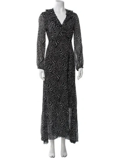 Pre-owned Pinko Printed Long Dress In Black