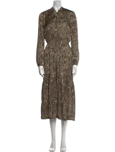 Pre-owned Pinko Printed Long Dress In Multi