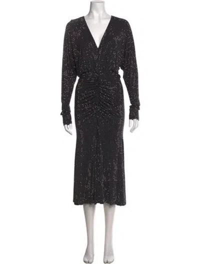 Pre-owned Pinko Printed Long Dress W/ Tags In Black