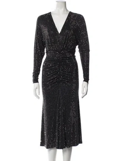 Pre-owned Pinko Printed Midi Length Dress In Black