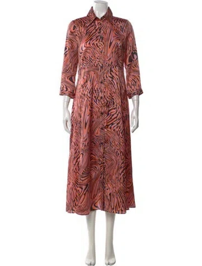 Pre-owned Pinko Printed Midi Length Dress In Pink
