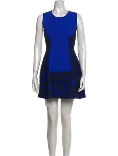 Pre-owned Pinko Printed Mini Dress In Blue