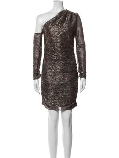 Pre-owned Pinko Printed Mini Dress In Brown