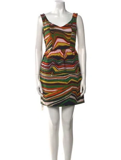 Pre-owned Pinko Printed Mini Dress In Multi