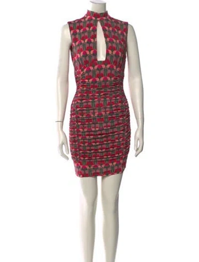Pre-owned Pinko Printed Mini Dress In Multi