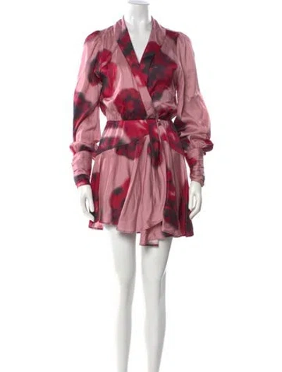 Pre-owned Pinko Printed Mini Dress In Pink