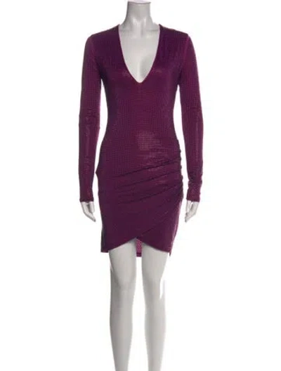 Pre-owned Pinko Printed Mini Dress In Purple