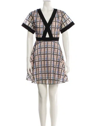 Pre-owned Pinko Printed Mini Dress In White