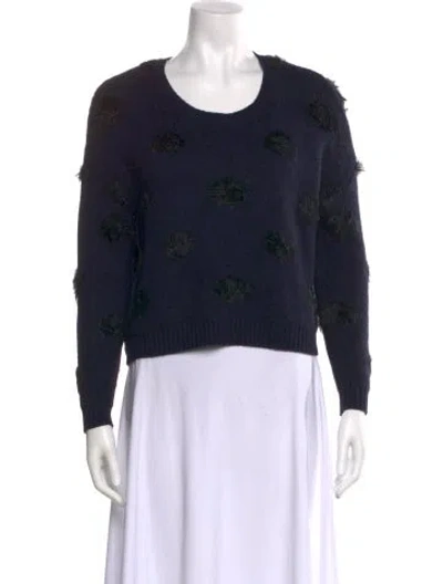 Pre-owned Pinko Printed Scoop Neck Sweater In Blue