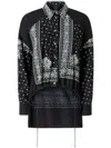 Pinko Bandana Print Button-down Shirt With Adjustable Hem In Black