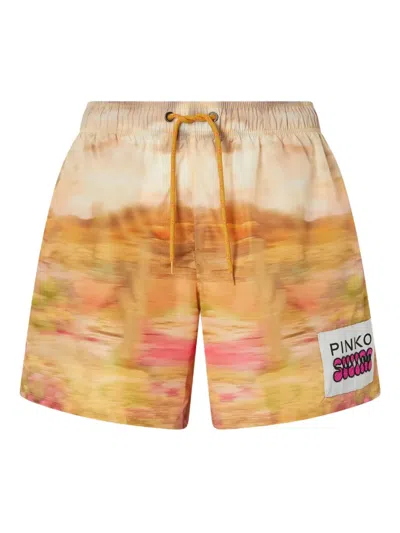 Pinko Printed Shorts In Neutrals