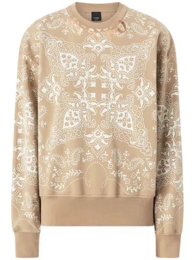 Pinko Sweatshirt Mit Print In Mult. Beige/white