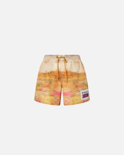 Pinko Printed Technical Shorts With Label