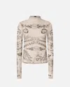 Pinko Printed Tulle Sweater In Neutral