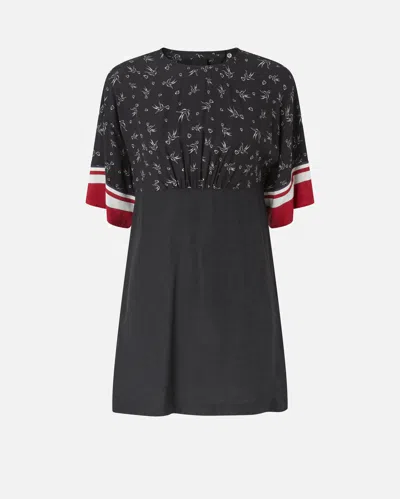 Pinko Printed Viscose Jacquard Dress In Black