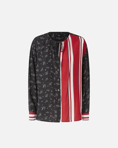 Pinko Printed Viscose Jacquard Shirt In Multi